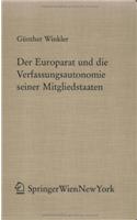 Der Europarat Und Die Verfassungsautonomie Seiner Mitgliedstaaten