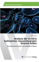 Analyse Der In-Vitro Kultivierten Mesenchymalen Stroma Zellen