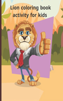 Lion coloring book activity for kids