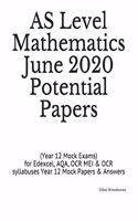 AS Level Mathematics June 2020 Potential Papers