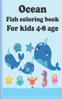 Ocean fish colouring book for kids 4-8 age