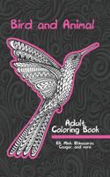 Bird and Animal - Adult Coloring Book - Elk, Mink, Rhinoceros, Cougar, and more