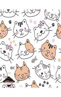 Notebook: cute cat on white cover and Dot Graph Line Sketch pages, Extra large (8.5 x 11) inches, 110 pages, White paper, Sketch, Notebook journal(1 Notebook)