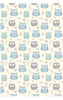 Cute Owls: White 6 x 9 Graph Ruled Notebook