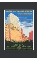 Notebook: Zion National Park Vintage Outdoor Camping Journal & Doodle Diary; 120 Dot Grid Pages for Writing and Drawing - 6x9 in.