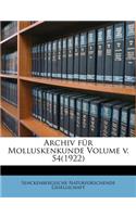 Archiv Fur Molluskenkunde Volume V. 54(1922)