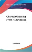 Character Reading From Handwriting