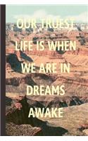 Our Truest Life Is When We Are In Dreams Awake