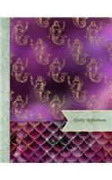 Daily Reflections Dated Journal: Mermaids on Purple - 365 Day to a Page Daily Inspirational Quotes Journal 11"x 8.5" Paperback Diary Planner(11 Dated Daily Journal)