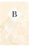 B: Initial Monogram Notebook - Elegant Gold Marble Diary - Cute Gift for Women and Girls - College ruled 6 x 9 Journal