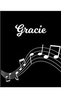 Gracie: Sheet Music Note Manuscript Notebook Paper - Personalized Custom First Name Initial G - Musician Composer Instrument Composition Book - 12 Staves a 