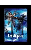 Los Angeles: California Christmas Notebook With Lined College Ruled Paper For Taking Notes. Stylish Tropical Travel Journal Diary 8.5 x 11 Inch Soft Cover. For H