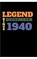 Legend since December 1940: Ruled Birthday Diary Notebook or Guest book Journal - Lined Register Pocketbook for Men and Women with Lines - Visitors' book for Birthdays and Part