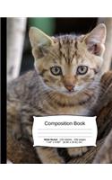 Cat Composition Notebook, Wide Ruled