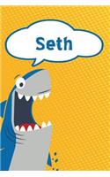 Seth: Personalized Shark Draw and Write Diary Journal Notebook Featuring 120 Pages 6x9