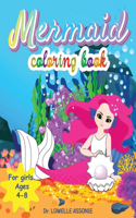 Mermaid Coloring Book For Girls 4-8 Years Old