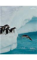 Unruled Penguin Notebook: No Lines, Blank Notebook, Full Size at 8.5 X 11 Inches, Glossy Image on Front and Back Cover