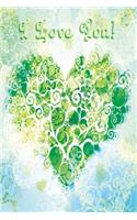 Notebook I love you green blue Edition
