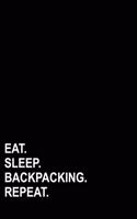 Eat Sleep Backpacking Repeat: Graph Paper Notebook: 1 CM Squares, Blank Graphing Paper with Borders