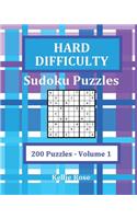 Hard Difficulty Sudoku Puzzles Volume 1: Hard Sudoku Puzzles For Advanced Players