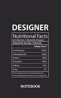 Nutritional Facts Designer Awesome Notebook: 6x9 inches - 110 dotgrid pages - Greatest Passionate working Job Journal - Gift, Present Idea
