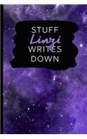 Stuff Linzi Writes Down: Personalized Journal / Notebook (6 x 9 inch) with 110 wide ruled pages inside [Purple Cosmos]