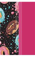 Donut Composition Notebook Frosted Doughnuts: Yummy Frosted Donuts Flying Through Space 6 X 9 Wide Ruled Paper Notebook, Appreciation Gift, Quote Journal or Diary - Unique Inspirational Gift for