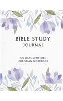 Bible Study Journal, 120 Days Scripture Christian Workbook