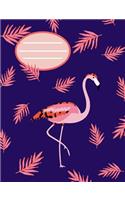 Flamingo Composition Notebook: 7.44" x 9.69" matte college ruled composition notebook/journal/diary/office notebook, 200 pages/100 sheets