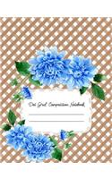 Dot Grid Composition Notebook: Dahlias Brown Gingham Cover 100 Pages(7 Dahlias Black Gingham Cover 100 Pages)