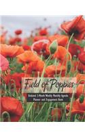 Field of Poppies Undated 3-Month Weekly Monthly Agenda Planner and Engagement Book