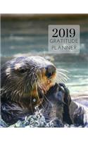 2019 Otters Gratitude Journal Daily Planner: Academic Hourly Organizer in 15 Minute Interval; Appointment Calendar with Address Book; Monthly & Weekly Goals Diary with Inspirational Quotes