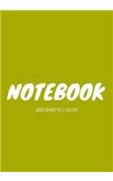 Notebook 200 Sheets: Olive: Notebook 7 X 10: Notebook 400 Pages