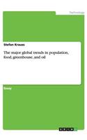 The major global trends in population, food, greenhouse, and oil