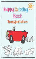 Happy Coloring Book Transportation
