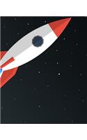 ROCKET Composition Notebook: 7.5 X 9.25 Primary Ruled 110 pages book for girls, kids, school, students and teachers