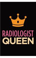 Radiologist queen: Blank lined novelty office humor themed notebook to write in: With a practical, versatile wide rule interior: Pink and orange cover