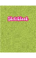 Sketchbook: Cute Drawing Note Pad and Sketch Book for Kids, Girls and Adult - Large 8.5 x 11 Matte Cover with White Interior (Perfect for Sketching, Coloring, W