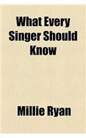 What Every Singer Should Know
