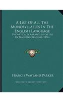 A List Of All The Monosyllables In The English Language