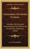 Concordance Des Saintes Ecritures