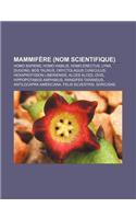 Mammifere (Nom Scientifique): Homo Sapiens, Homo Habilis, Homo Erectus, Lynx, Dugong, Bos Taurus, Oryctolagus Cuniculus: (French)