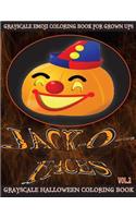 Jack-O-Faces Grayscale Emoji Coloring Book For Grown Ups Vol.2