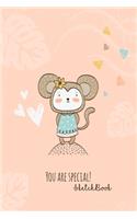 Sketchbook: You Are Special Cute Reindeer Cover Notebook for Drawing, Writing, Painting, Doodling or Sketching, 120 Pages, 6x9 Blank Paper for kids