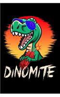 Dinomite Notizbuch: Tagebuch, Notizheft und Schulheft für alle Dinosaurier Fans. Format 6 x 9 Zoll (ca. DIN A5, 15x23cm) 120 karierte Premium Seiten im edlen matten Sof