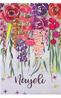 Nayeli: Personalized Lined Journal - Colorful Floral Waterfall (Customized Name Gifts)