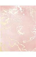 Bullet Journal: Beautiful Pink Marble and Rose Gold - 8.5 x 11 - 100 pages - Dot Grid Bullet Journal Notebook, Gift for Women and Teen Girls ( Cute Notebook for Gir