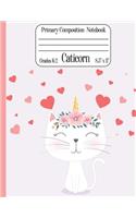 Caticorn Primary Composition Notebook Grades K-2 8.5