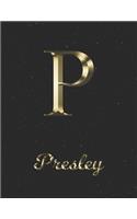 Presley: 1 Year Daily Planner (12 Months) - Yellow Gold Effect Letter P Initial First Name - 2020 - 2021 - 365 Pages for Planning - January 20 - December 20 