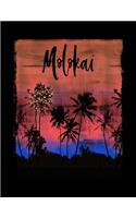 Molokai: Hawaiian Christmas Notebook With Lined Wide Ruled Paper For Taking Notes. Stylish Tropical Travel Journal Diary 8.5 x 11 Inch Soft Cover. For Home, 